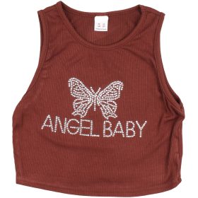 Strasszos barna felső (140) lány