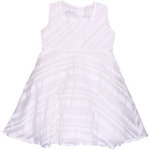 Csíkos törtfehér ruha (116) kislány