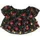 Virágos fekete felső (146-152) lány