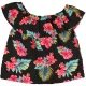 Primark Virágos fekete felső (140) lány