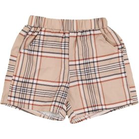 Kockás drapp rövidnadrág (74) baba