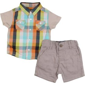 Kockás-szürke szett (56) baba