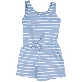 TU Csíkos kék playsuit (122) kislány