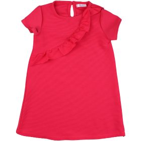 Bordázott pink ruha (104) kislány