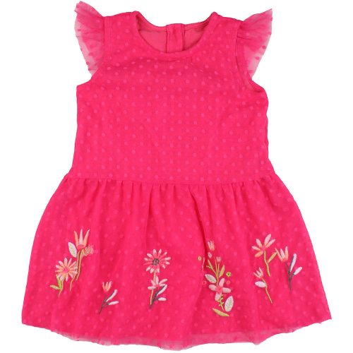 Nutmeg Hímzett rózsaszín ruha (80) baba