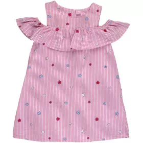 Virágos csíkos ruha (104) kislány