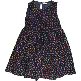 Virágos kék ruha (122-128) kislány