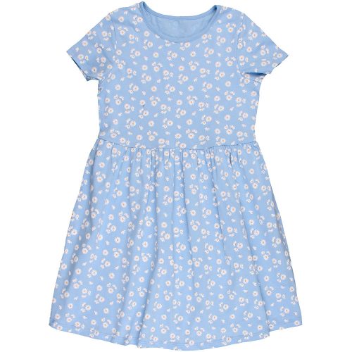 Virágos kék ruha (128) kislány