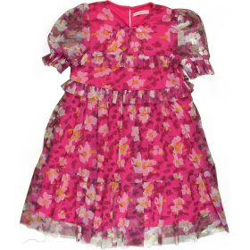 Mintás rózsaszín ruha (128) kislány