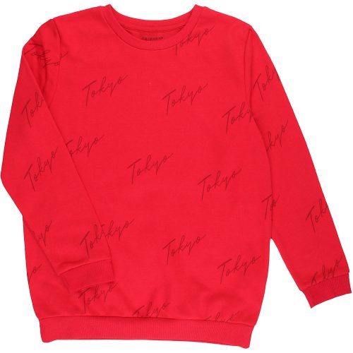 Primark Feliratos piros pulóver (146) fiú
