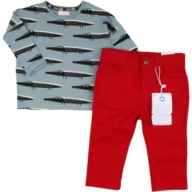 Krokodilos-piros szett (68) baba