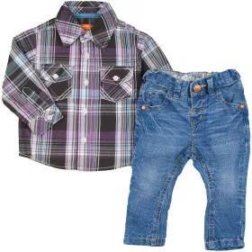 Kockás-farmer szett (68) baba