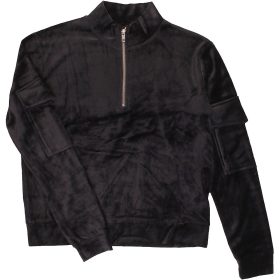 Fekete bársony pulóver (158-164) tini lány