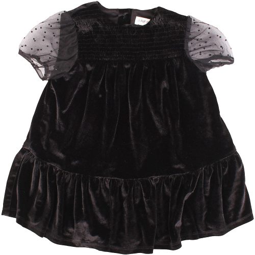 F&F Fekete bársony ruha (98) kislány