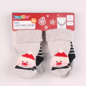 Mikulás-csíkos vastag zokni szett (16-17) baba