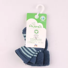 Csíkos-kék vastag zokni szett (16-17) baba