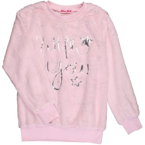 Rózsaszín polár pulóver (158) tini lány