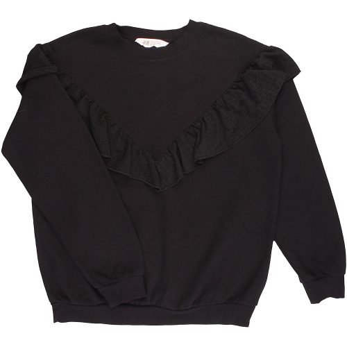 H&M Fodros fekete pulóver (146-152) lány