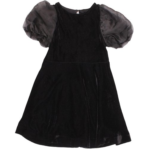 Fekete bársony ruha (110-116) kislány
