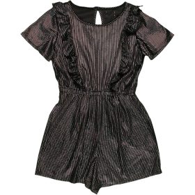 F&F Csíkos bársony playsuit (128) kislány