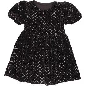 Fekete bársonyruha (140-146) lány