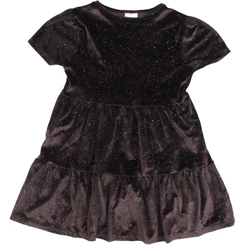 F&F Fekete bársony ruha (122) kislány