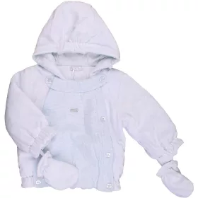 Halványkék plüss kabát (68) baba