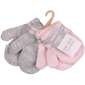 Pep&Co Puncs-szürke kesztyű szett (0-6 hó) baba