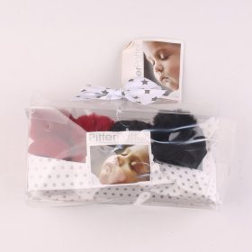 Bordó-fekete pompomos zokni szett (16-17) baba