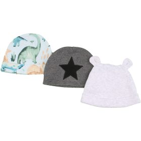 Dínós-szürke sapka szett (0-6 hó) baba