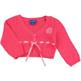 Áttört rózsaszín kardigán (80) baba