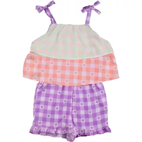 Pep&Co Virágos-kockás playsuit (134) lány