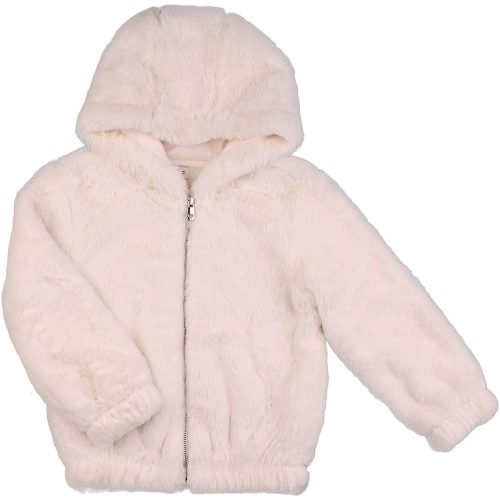 F&F Törtfehér prémes kabát (116) kislány