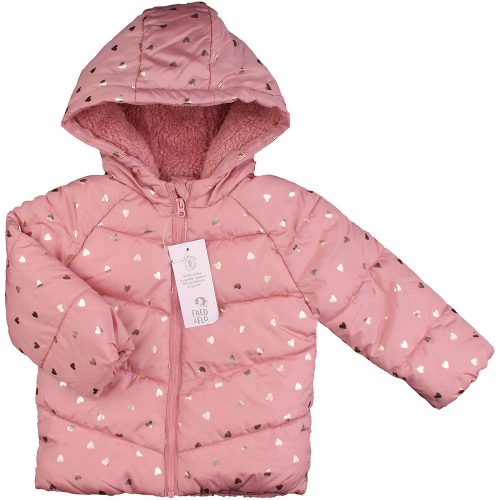 F&F Szíves rózsaszín kabát (86) baba