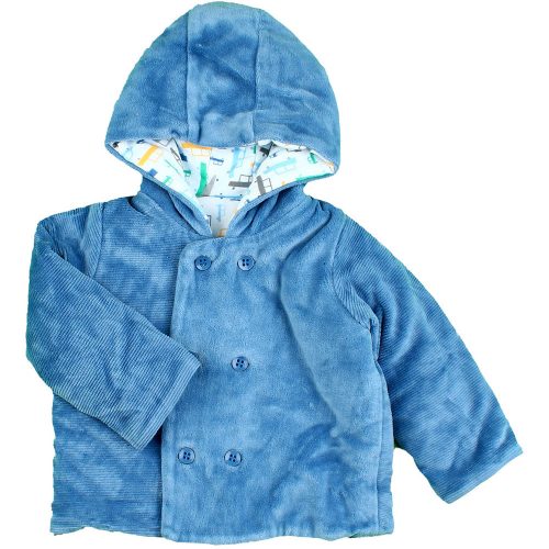 Marks&Spencer Kék plüss kabát (62) baba