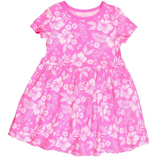 Virágos pink ruha (98) kislány