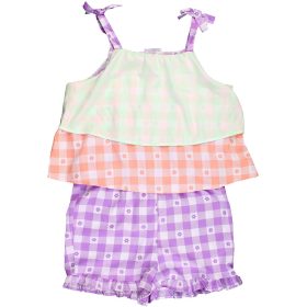 Pep&Co Virágos-kockás playsuit (152) lány