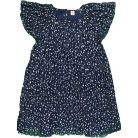 TU Virágos kék ruha (122) kislány