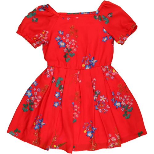 Debenhams Virágos piros ruha (110) kislány