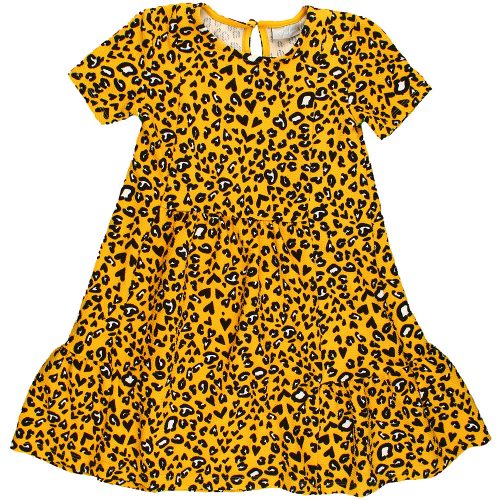 Matalan Mintás sárga ruha (116) kislány