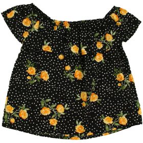 Primark Virágos fekete felső (146) lány