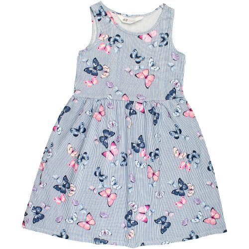 H&M Pillangós-csíkos ruha (122-128) kislány
