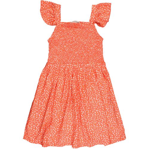 Virágos narancs ruha (110-116) kislány