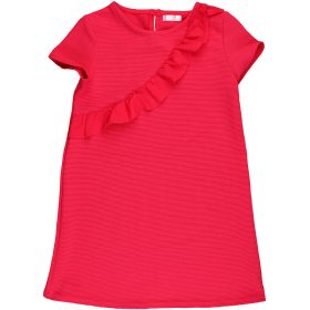Fodros korall ruha (128) kislány
