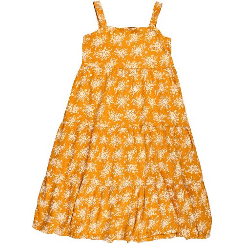 F&F Virágos mustár ruha (128) kislány