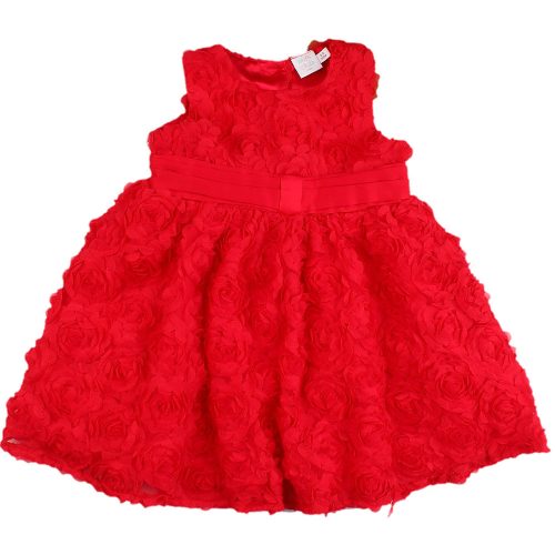 Miniclub Virágos piros ruha (74) baba