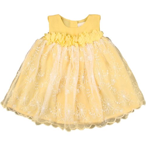 F&F Virágos sárga ruha (80) baba