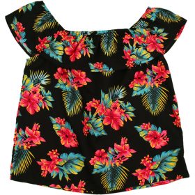 Primark Virágos fekete felső (158) tini lány