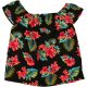 Primark Virágos fekete felső (158) tini lány