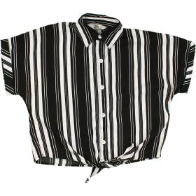 Miss E-vie Csíkos fekete blúz (122) kislány